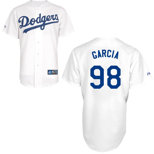 Onelki Garcia #98 MLB Jersey-L A Dodgers Men's Authentic Home White Baseball Jersey